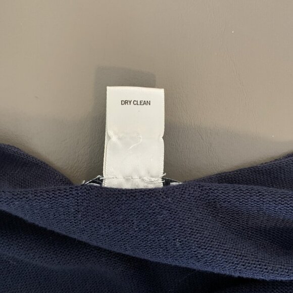 Cache Womens M Cardigan Sweater Navy Blue Gold Chain Nautical Quiet Luxury Knit - Picture 10 of 16